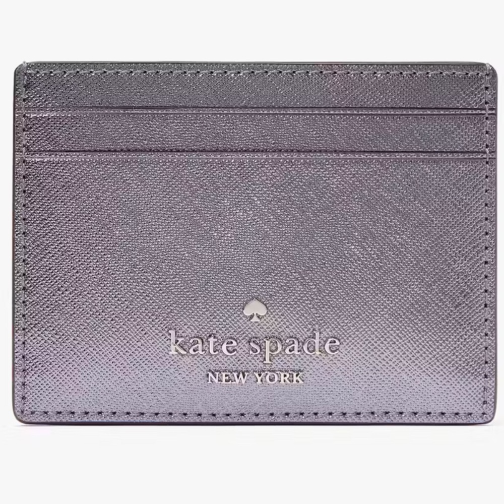 NWT Kate spade card holder Madison Metallic